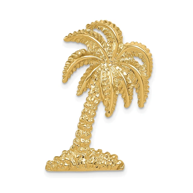 14K Yellow Gold Palm Tree Slide 35 mm x 21 mm