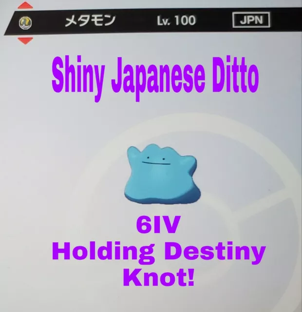 Pokemon Sword and Shield ✨Shiny✨ 6IV Ditto With Destiny Knot - FAST DELIVERY!