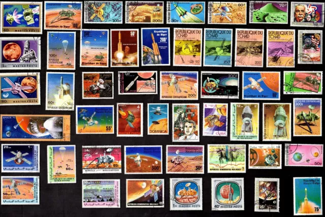 50 All Different Planet Mars  (Space) On  Stamps