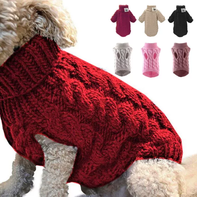 Winter Dog Kitten Sweater Warm Puppy Jumper Pet Vest Clothes for Small Dogs Cats