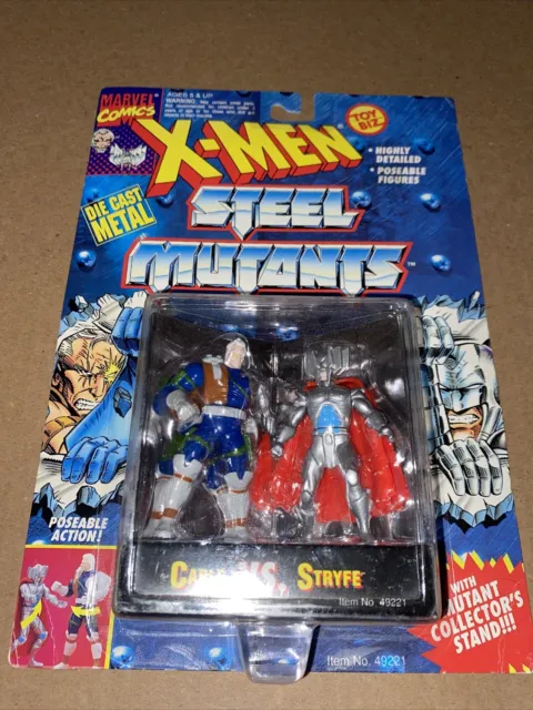 1994 TOYBIZ MARVEL X-MEN STEEL MUTANTS CABLE VS STRYFE MOC Diecast Metal