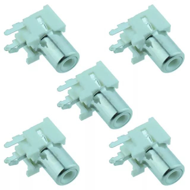 5 x White RCA Right Angle PCB Phono Socket Connector