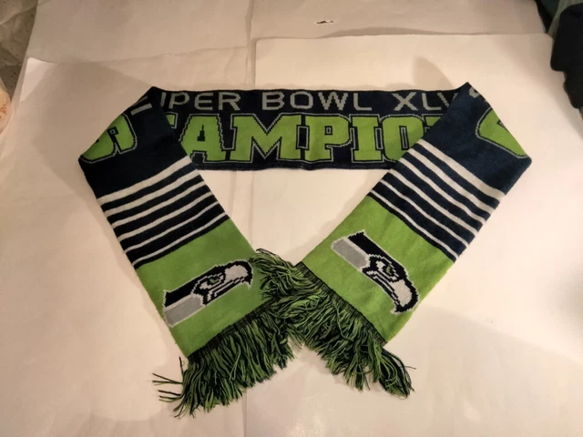 Seattle Seahawks Super Bowl XLVIII 48 Champions NFL Football Fan Supporter Scarf Seattle Seahawks Super Bowl XLVIII 48 Champions NFL Football Fan Supporter Scarf