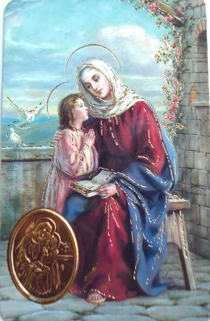 Weihnachtskarte Mit Medaille – Gebetskarte 'Sorrowful Mother' Mit Heiligenbild, Laminiert