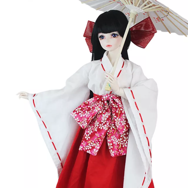 1/3 1/4 BJD Clothes Japanese Kimono Dress Suit Clothes&Dress&Waistband&Headwear