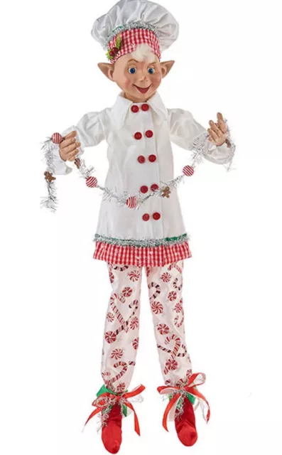 Raz Imports Large Kringle Candy Co 30” POSABLE Elf Doll Shelf Sitter RETIRED 🎄 2