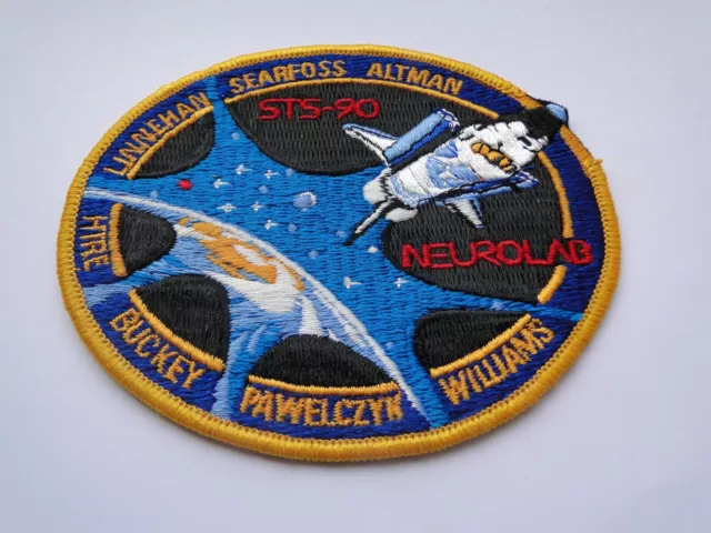 Patch NASA  Space Shuttle Columbia Mission  STS 90  ca 11.5 cm mit Missionsheft