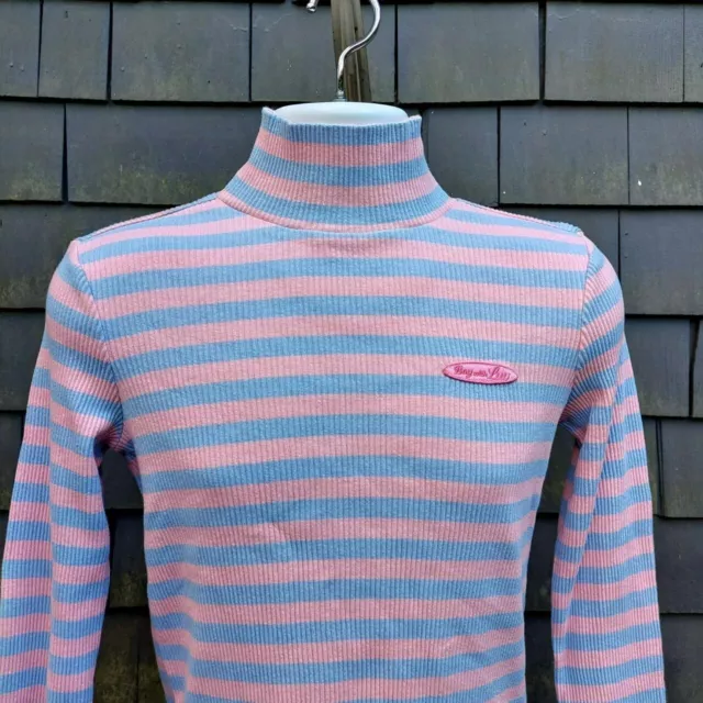 Kpop! BTS Boy With Love Cotton Candy Striped Turtleneck Long Sleeve Shirt. Sz L