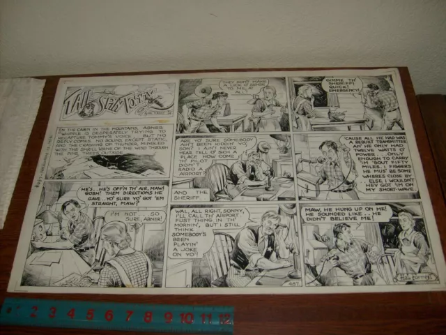 TAILSPIN TOMMY, hal forrest ORIGINAL SUNDAY COMIC STRIP ART, FENRUARY 12 1939