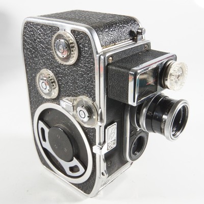 VINTAGE PAILLARD BOLEX C8 cinepresa film 8mm con obiettivo f1.9 13mm e Custodia 