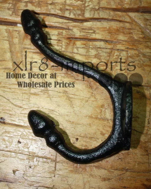 15 Cast Iron BLACK ACORN Style Coat Hooks Hat Hook Rack Hall Tree SCHOOL