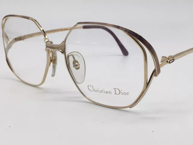 Dior Brille Damen rund Gold oval Große Gläser 80er Cat Eye  2476 Vintage retro