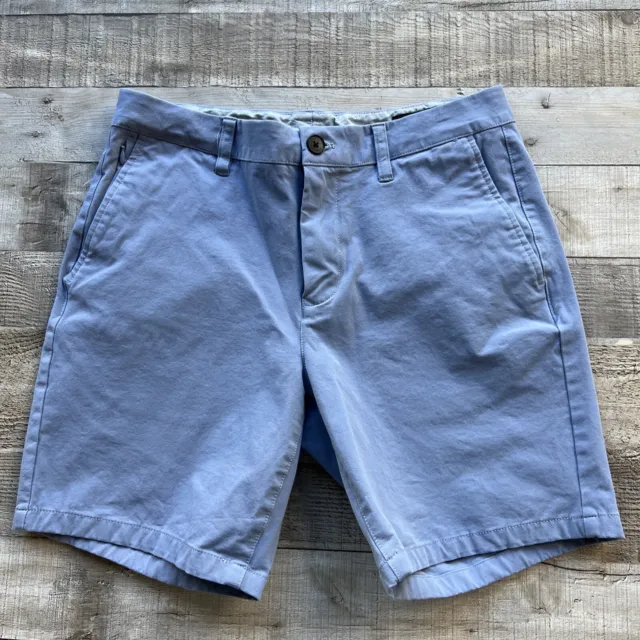 Bonobos Washed Chino 2.0 Shorts Mens 30 Blue 7 Inch Inseam Stretch