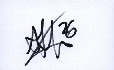 Alex Pearce - Reading - Signed Index Card - COA (41979)