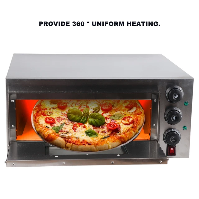 Pizzaofen elektrisch Backofen für Pizza Pizzabackofen mit Pizzastein 2000W