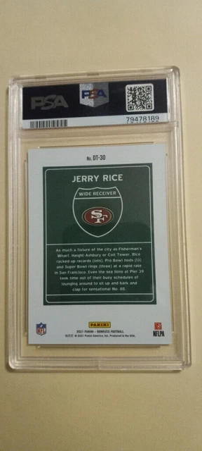 JERRY RICE 2021 Panini Donruss Downtown Card #DT-30 PSA 10 GEM MT 49ers ...