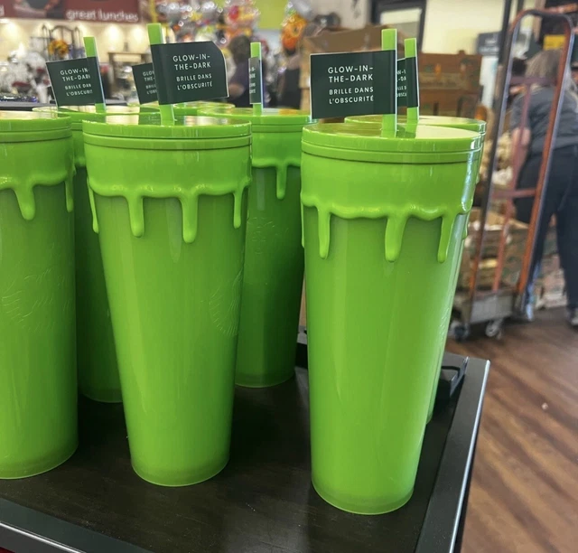 NEW STARBUCKS 2023 Halloween Green Slime Glow In The Dark Venti