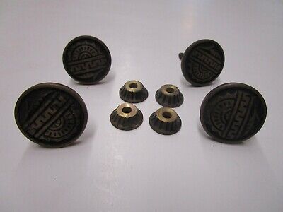 4 Matching - Victorian  Solid Brass Eastlake? Knobs      Very Nice