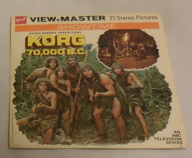 3 reels Korg 70,000 B.C. View-Master Booklet  B 557 1974 vintage viewmaster