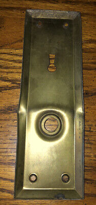 Vintage Door Knob Lock Keyhole Plate  7" X 2 1/4" 2