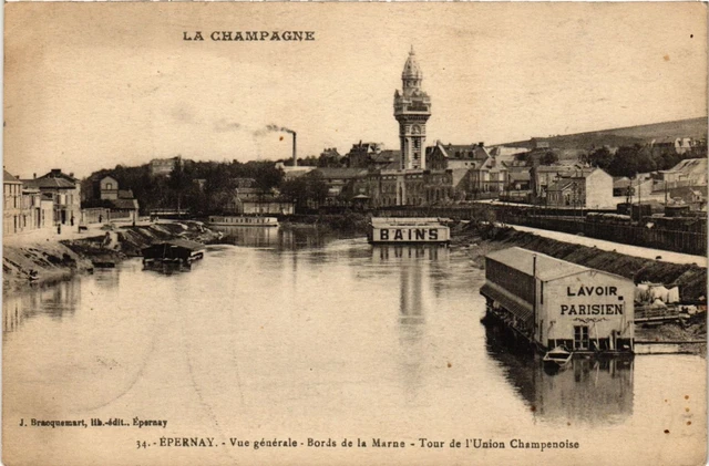 CPA La Champagne ÉPERNAY General View Bords de la Marne Tour de (742229)