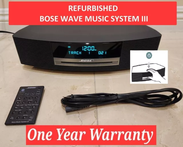 BOSE Wave Music System III AM/FM Radio/CD Player w/Remote *Refurbished*