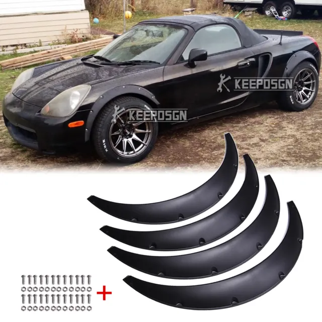 4.5" x 35" Flexible Fender Flares Wheel Arches Matte Widebody Kit For Toyota MR2