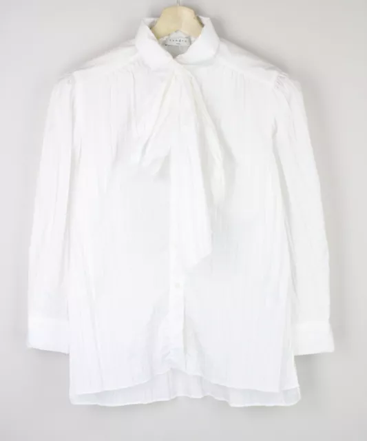 Sandro Chemise Femmes M Écharpe Détail Boutonné Décontracté Blanc