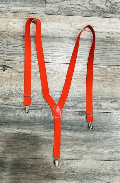 Fire Red Unisex Adjustable Suspenders