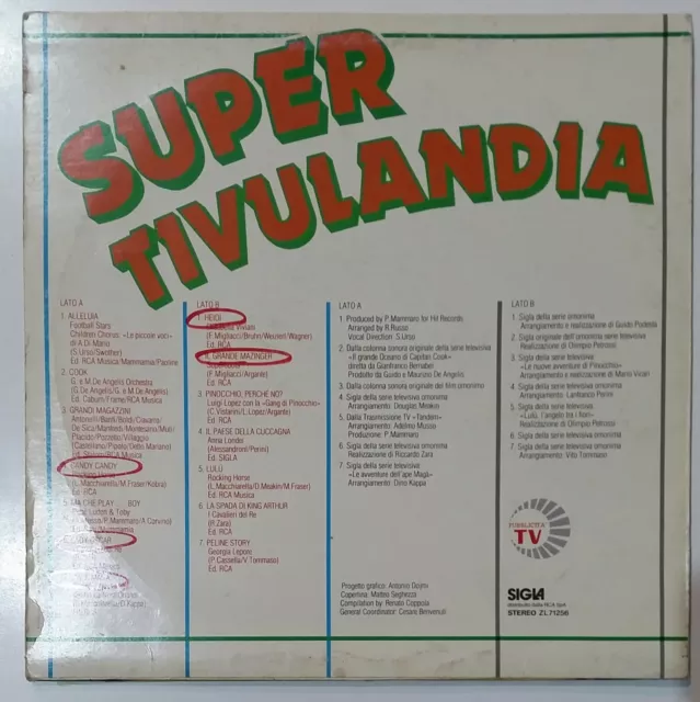 VARIOUS - Super Tivulandia - 1987 Sigla RCA Original Cast LP Italy - ZL71256 3