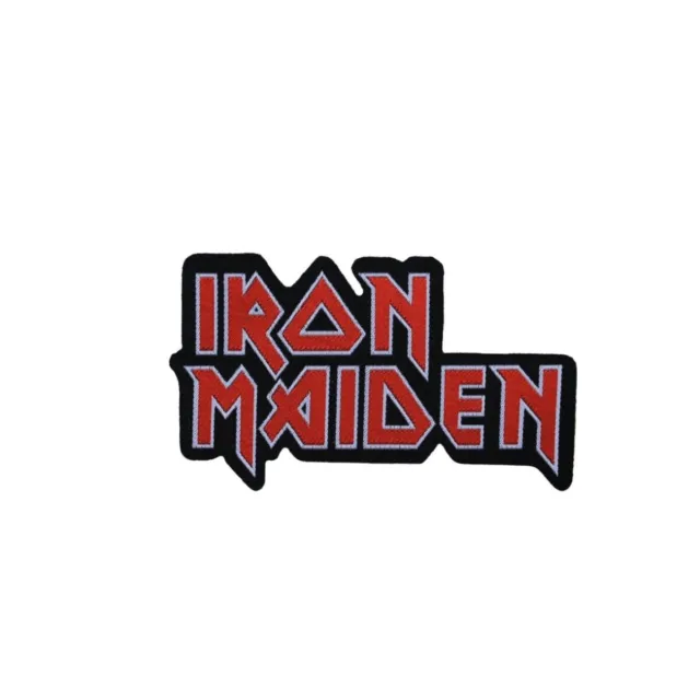 Chaqueta inglesa de metal pesado tejida cosida aplique con logotipo recortado de Iron Maiden