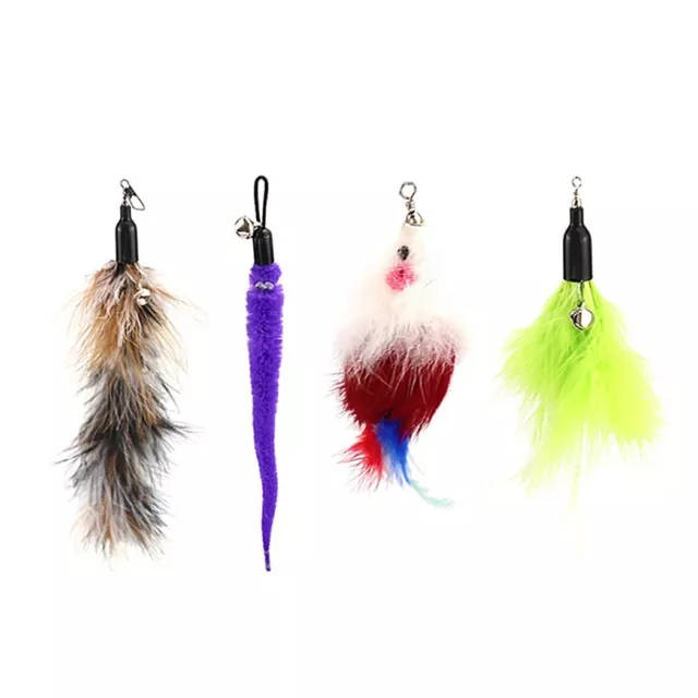 Carino giocattolo gatto giocattoli in piuma interattivi gattino graffio teaser mouse bacchetta 5 pz