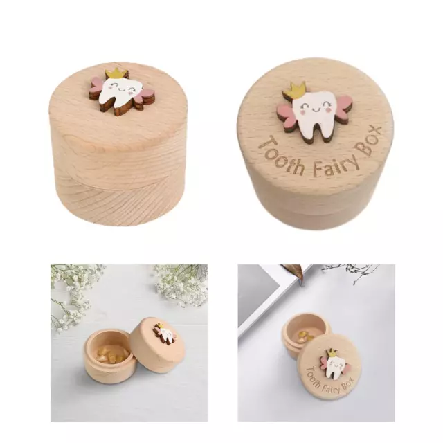 Wooden Tooth Storage Box Tooth Holder for Birthday Gift Baby Shower