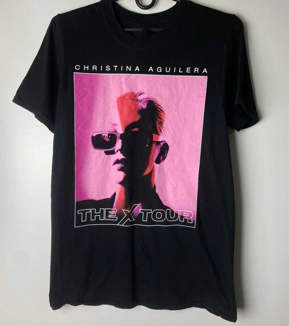VTG Christina Aguilera The X Tour Shirt Short Sleeve Black Unisex S-5XL KE594
