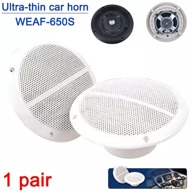 2x 6.5 Inch 2-Way Outdoor Waterproof Marine Speaker 15W Pair Boat Audio