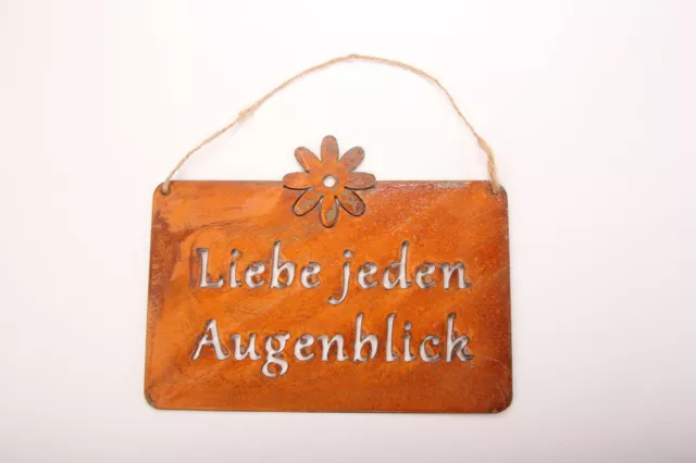 EDELROST SCHILD TAFEL Spruch Garten Deko Geheimnis Liebe EUR 13,90