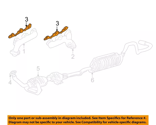 FORD OEM 98-02 Explorer Exhaust System Exhaust Components-Gasket Left F87Z9448AA
