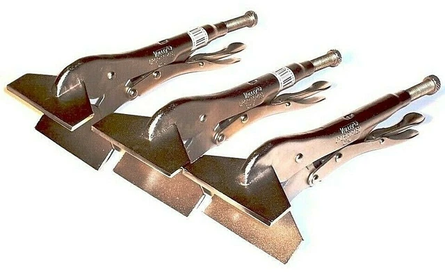 3pcs 9" Sheet Metal Locking Clamp Flat Bill Hand Welding Holding Clamps Tools