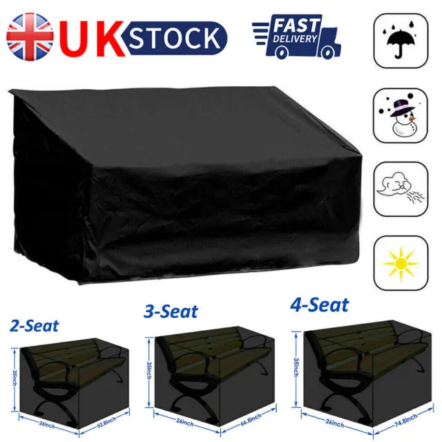 Heavy Duty Waterproof Outdoor Garden Bench Seat Cover For Furniture 2/3/4 Seater