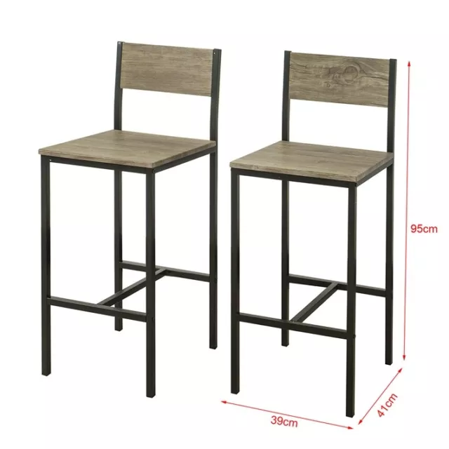 SoBuy Lot de 2 Chaises Tabourets de bar cuisine avec repose-pieds,FST53x2,FR 2