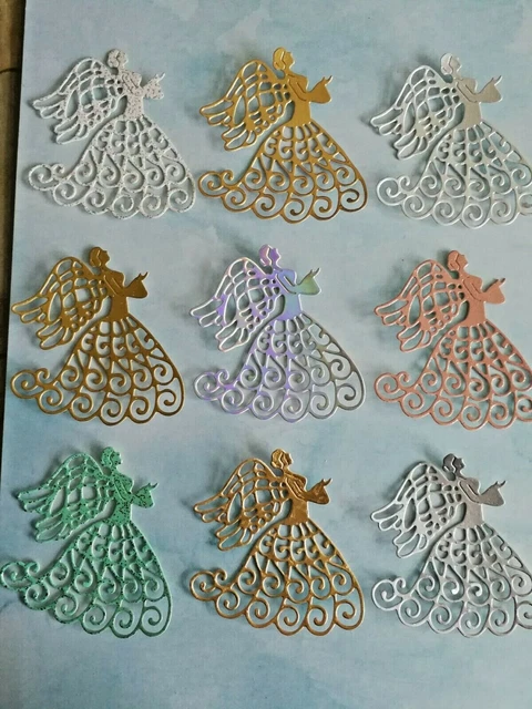 Craft Stanzschnitte 9 schöne komplizierte Weihnachtsengel Kartentopper (2er Set)