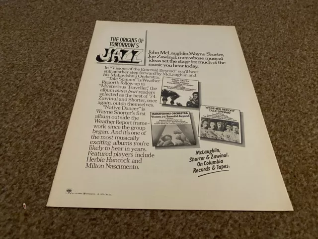Jbf3 Advert 11X8 Columbia Records - Wayne Shorter - Mahavishu Orchestra