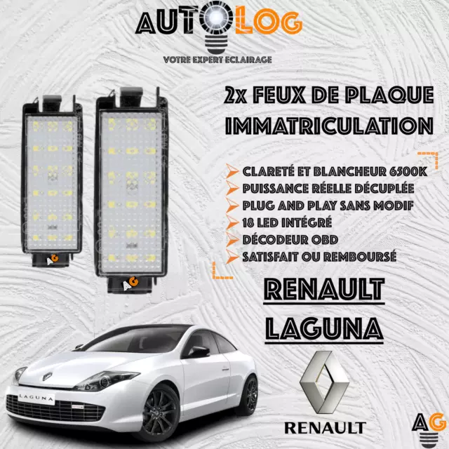 ✳️ 2x Feux de plaque d'immatriculation LED RENAULT LAGUNA ✳️Anti-Erreur OBD✳️