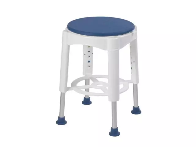 Round Height Adjustable Swivel Rotating Shower Bath Stool Seat Padded top