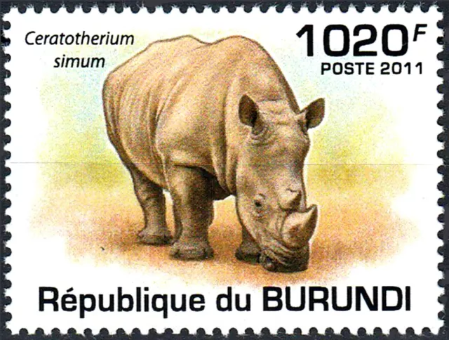 Burundi postfrisch MNH Breitmaulnashorn Nashorn Tier Wildtier Afrika Natur / 55
