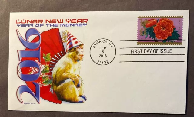 USA #5057 Year of the Monkey Forever FDC on 1 Panda Cachet cover