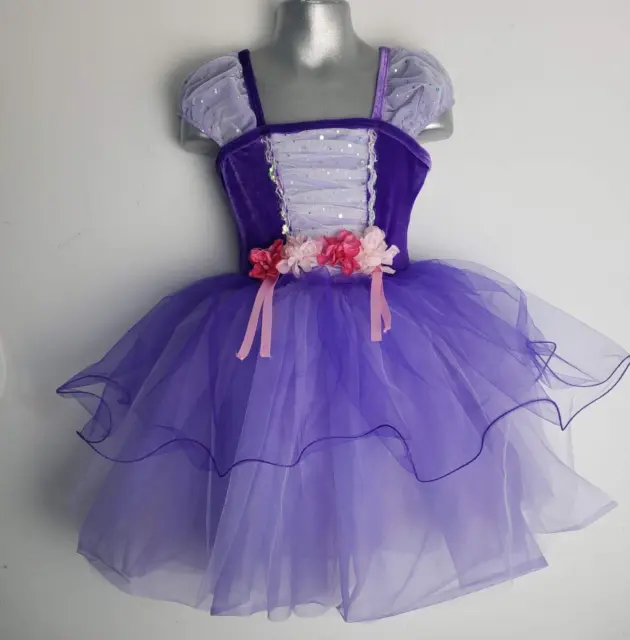 Girls Child Small Purple Tutu Velvet Ballet Dance Costume CURTIAN CALL NWOT