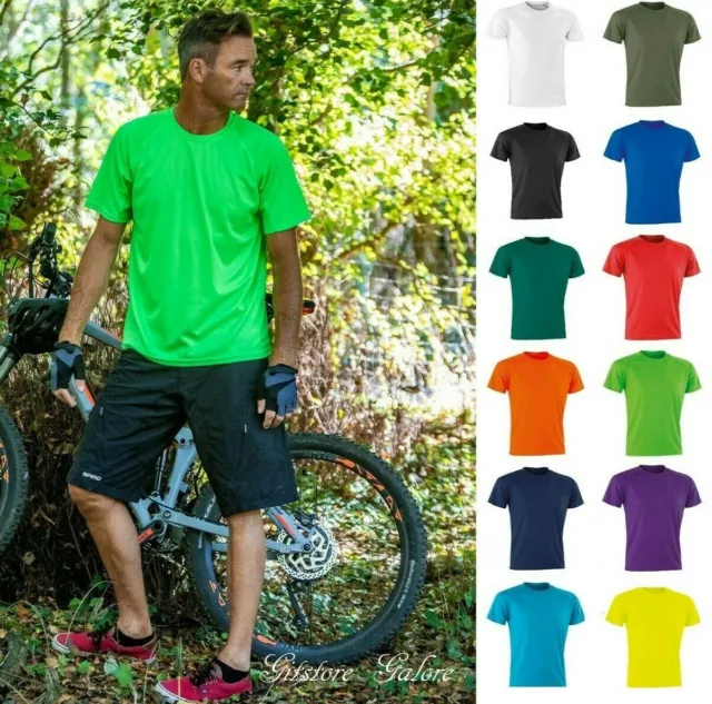 Mens Quick Dry Performance T Shirt Air Cool Leisure Tee Fitness Gym Running Top
