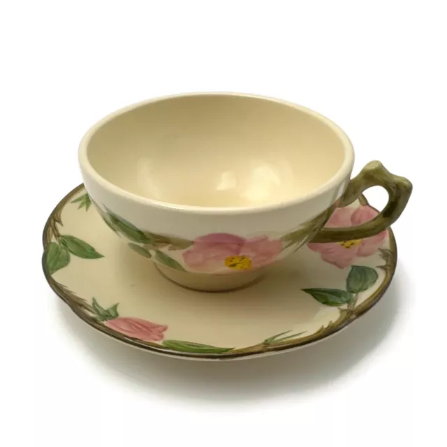 1950's Franciscan DESERT ROSE Pattern Coffee Tea Cup And Saucer Made In U.S.A.