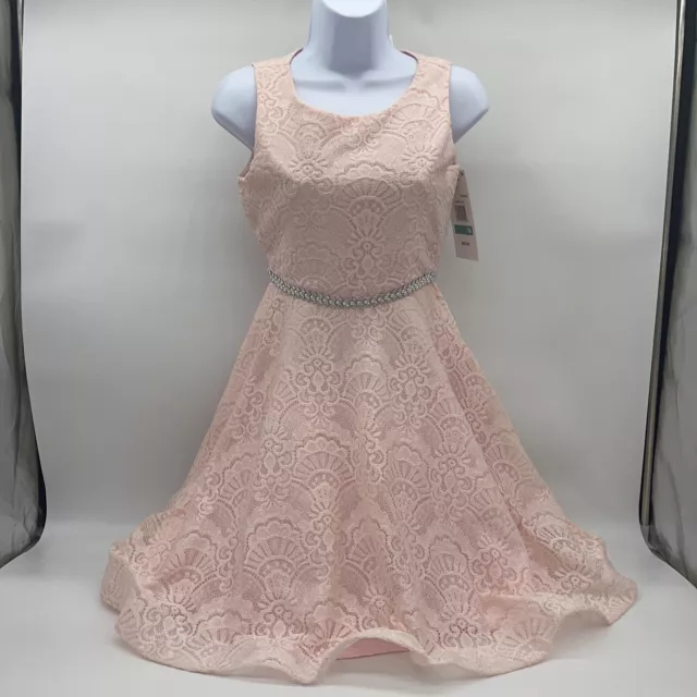 NWT Rare Editions Girls Formal Allover Lace High Low Dress Size 16 MSRP $78